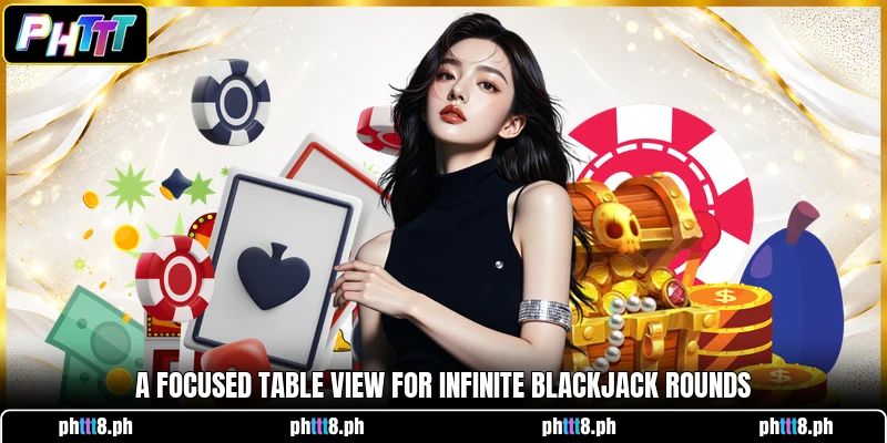 A focused table view for Infinite Blackjack rounds A focused table view for Infinite Blackjack rounds
