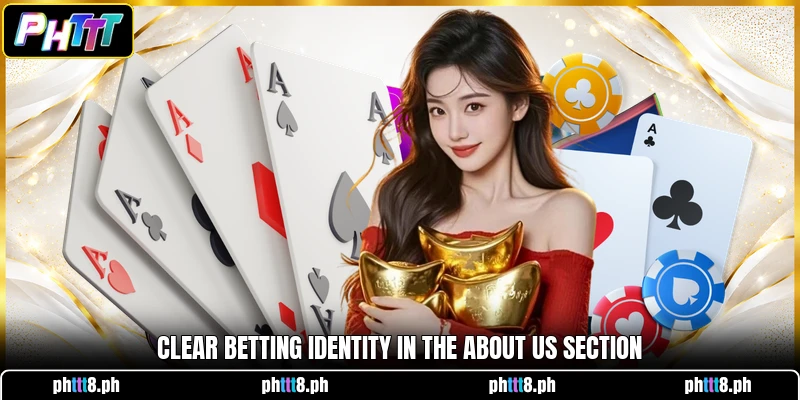Clear betting identity in the about us section Clear betting identity in the about us section
