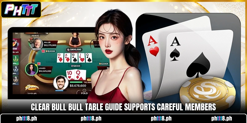 Clear Bull Bull table guide supports careful members
