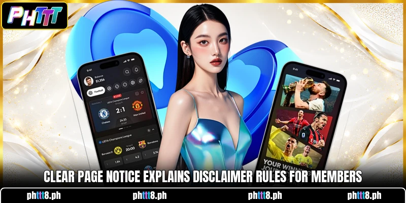 Clear page notice explains disclaimer rules for members Clear page notice explains disclaimer rules for members