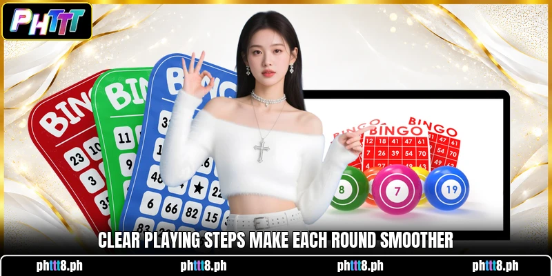 Clear playing steps make each round smoother Clear playing steps make each round smoother