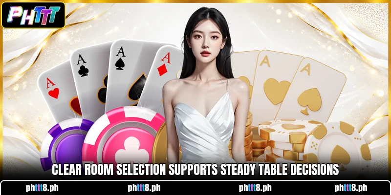 Clear room selection supports steady table decisions