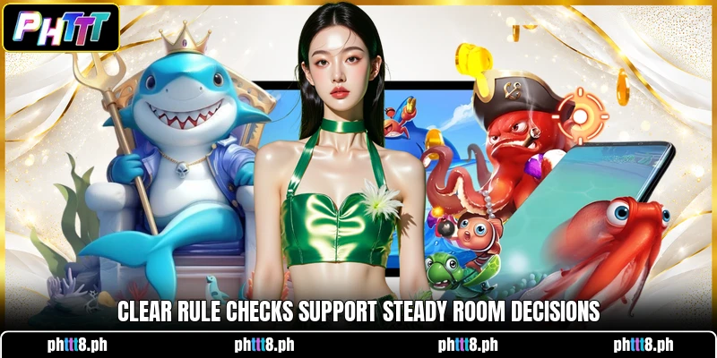 Clear rule checks support steady room decisions Clear rule checks support steady room decisions