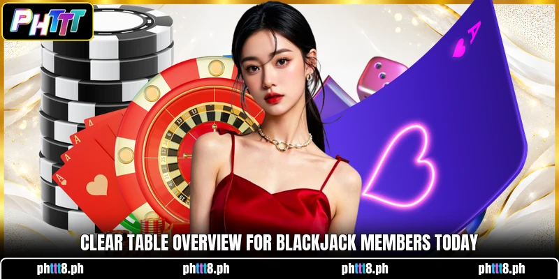 Clear table overview for Blackjack members today