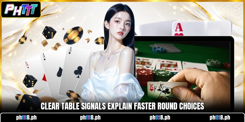 Clear table signals explain faster round choices Clear table signals explain faster round choices