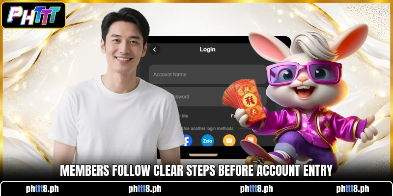 Members follow clear steps before account entry