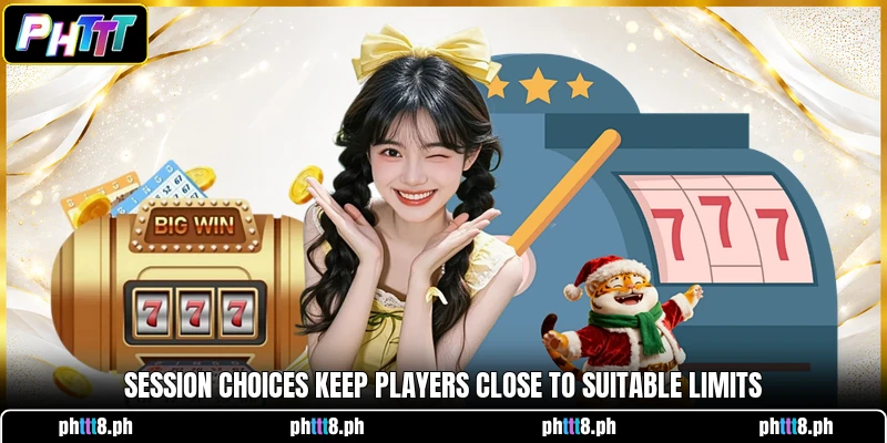 Session choices keep players close to suitable limits Session choices keep players close to suitable limits