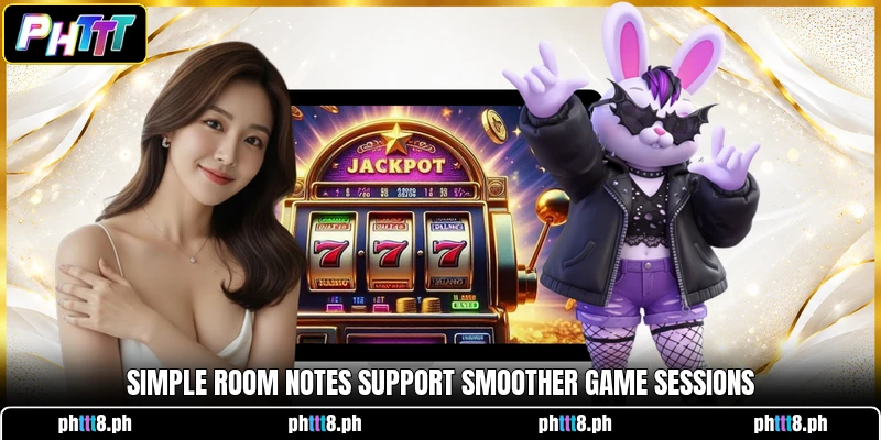 Simple room notes support smoother game sessions