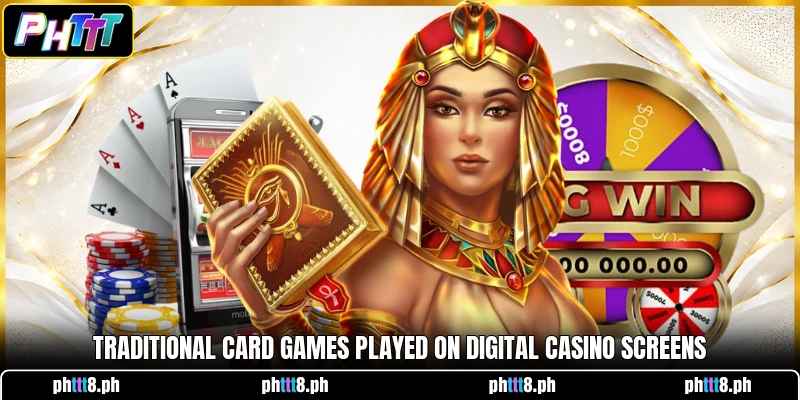 Traditional card games played on digital casino screens Traditional card games played on digital casino screens